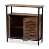 Baxton Studio Wayland ModernRustic Brown Finished Wood and Dark Grey Metal 2-Door Shoe Storage Cabinet 197-12155-ZORO